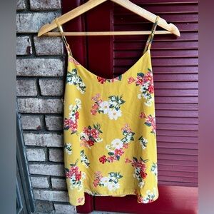 Women’s medium Pink Republic Floral Yellow tank top